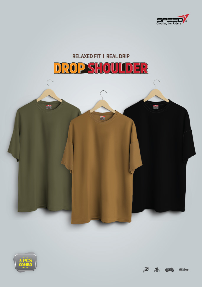 Dropsholder Men & Women Cotton T-Shirt Combo (Olive and Brown & Black)