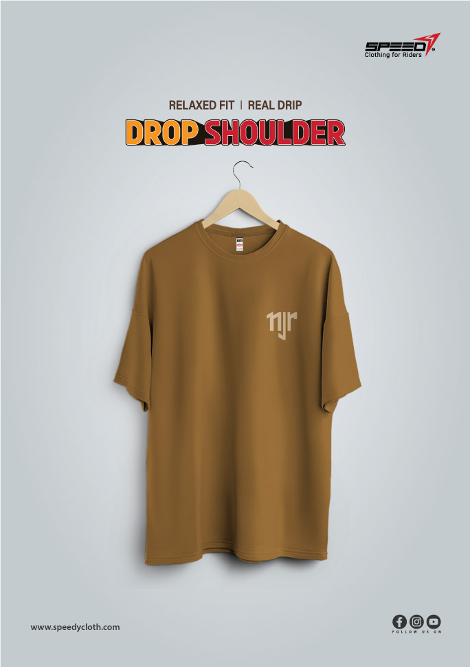 Dropsholder Men & Women Cotton Printed T-Shirt (Brown2)
